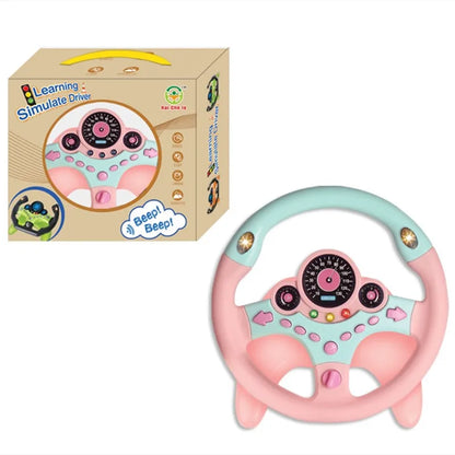 Engaging Infant Shining Electric Steering Wheel Toy with Lights and Sounds - Perfect for Early Education and Imaginative Play!